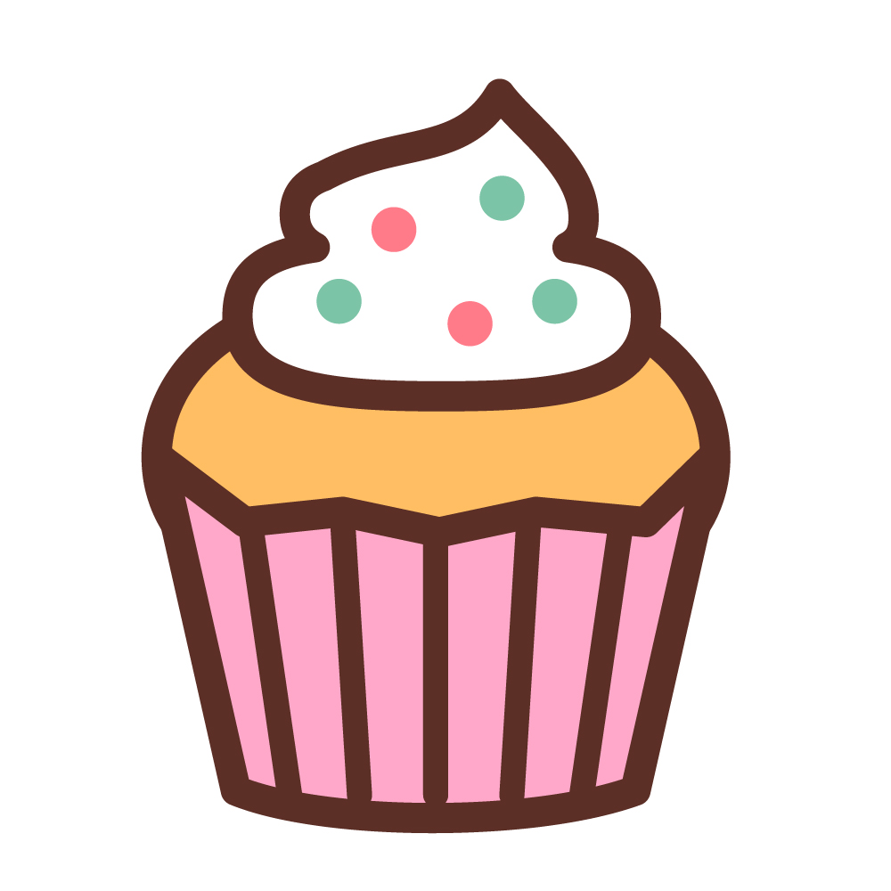 カップケーキのかわいいイラスト