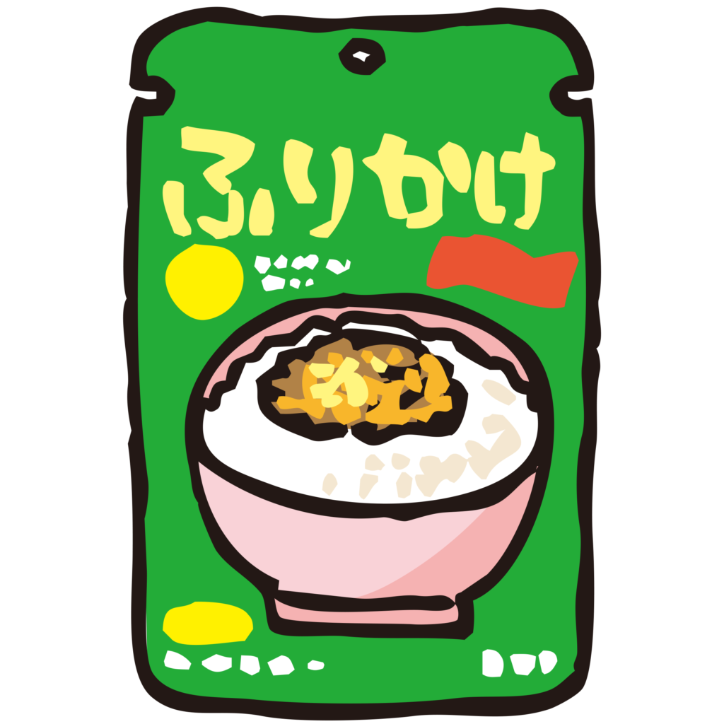 フリカケの袋の手書きイラストで