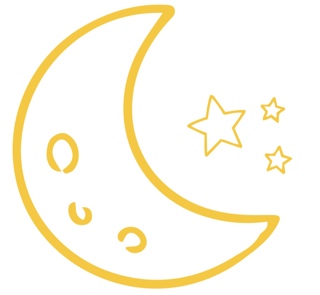 夜空に浮かぶ三日月と、きらきら
