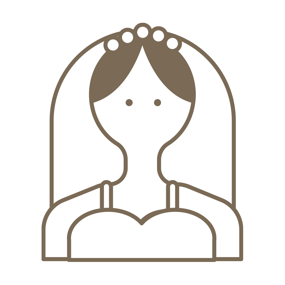 ベールをまとった美しい花嫁（新
