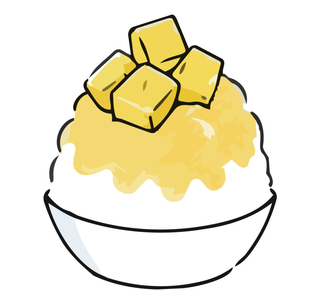 マンゴーをたっぷりのせた、ひん