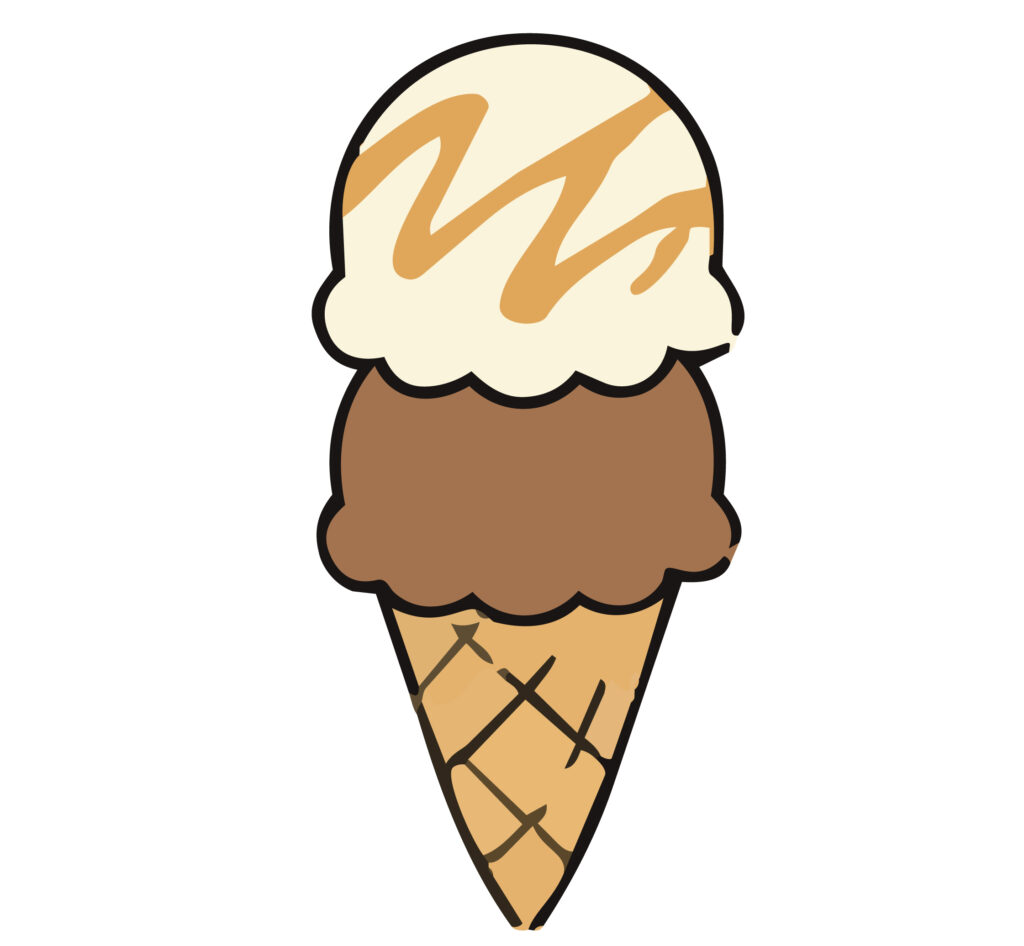 キャラメルとチョコのダブルソフ