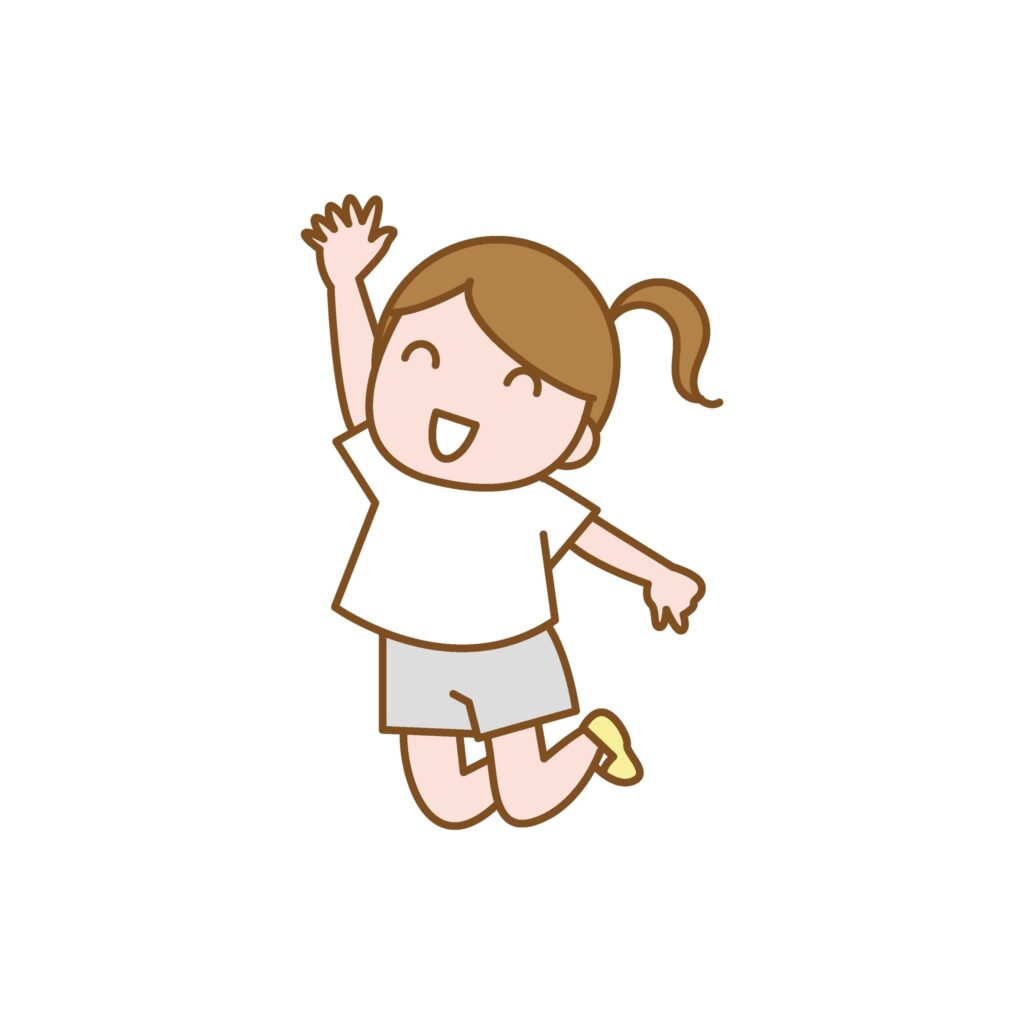 ジャンプをする子どものイラスト