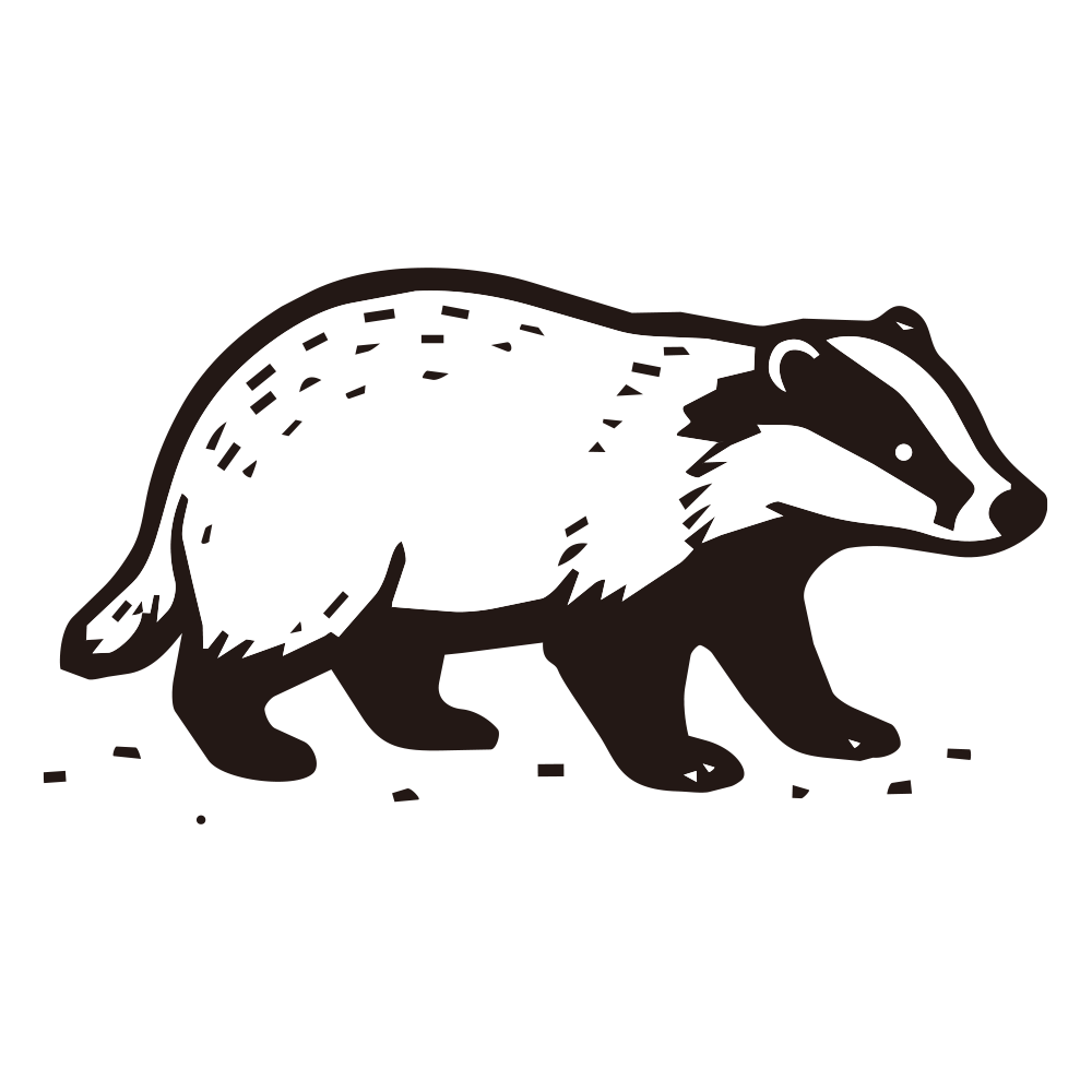 顔の模様が特徴的なアナグマのモ