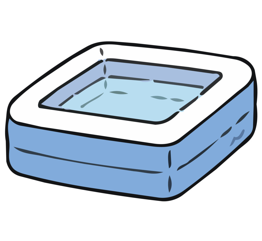 四角いビニールプールのイラスト