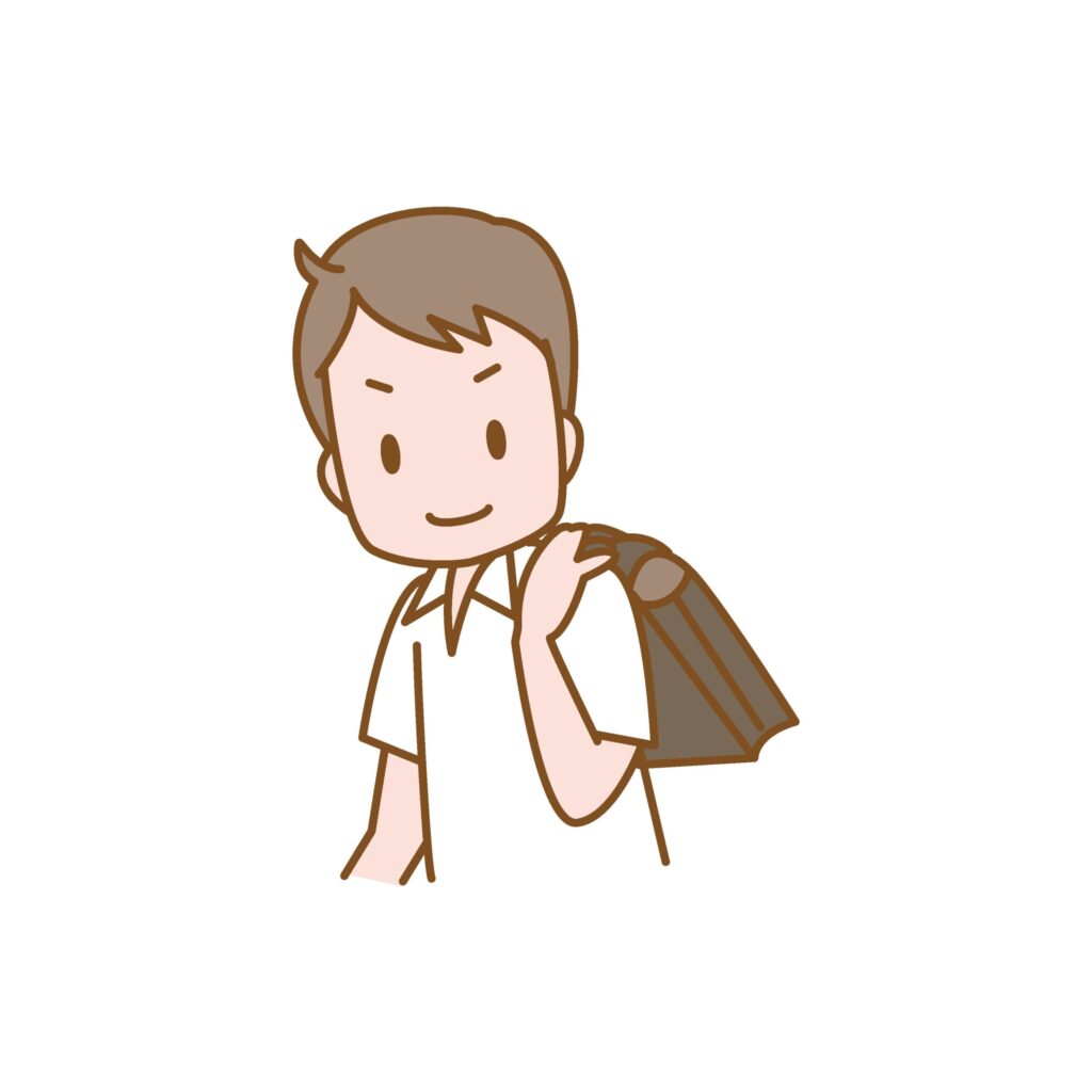 通学する男子学生のイラストです