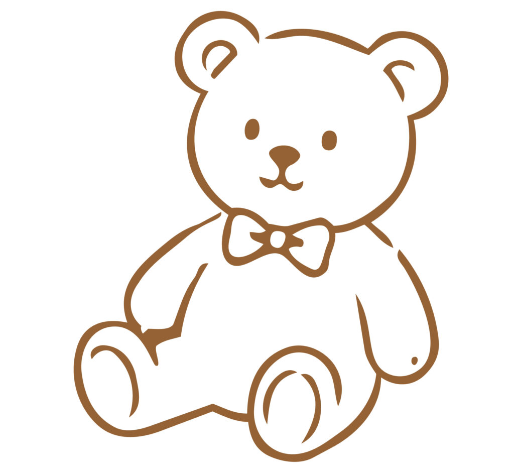 やさしい手描き風のくまさんのイ