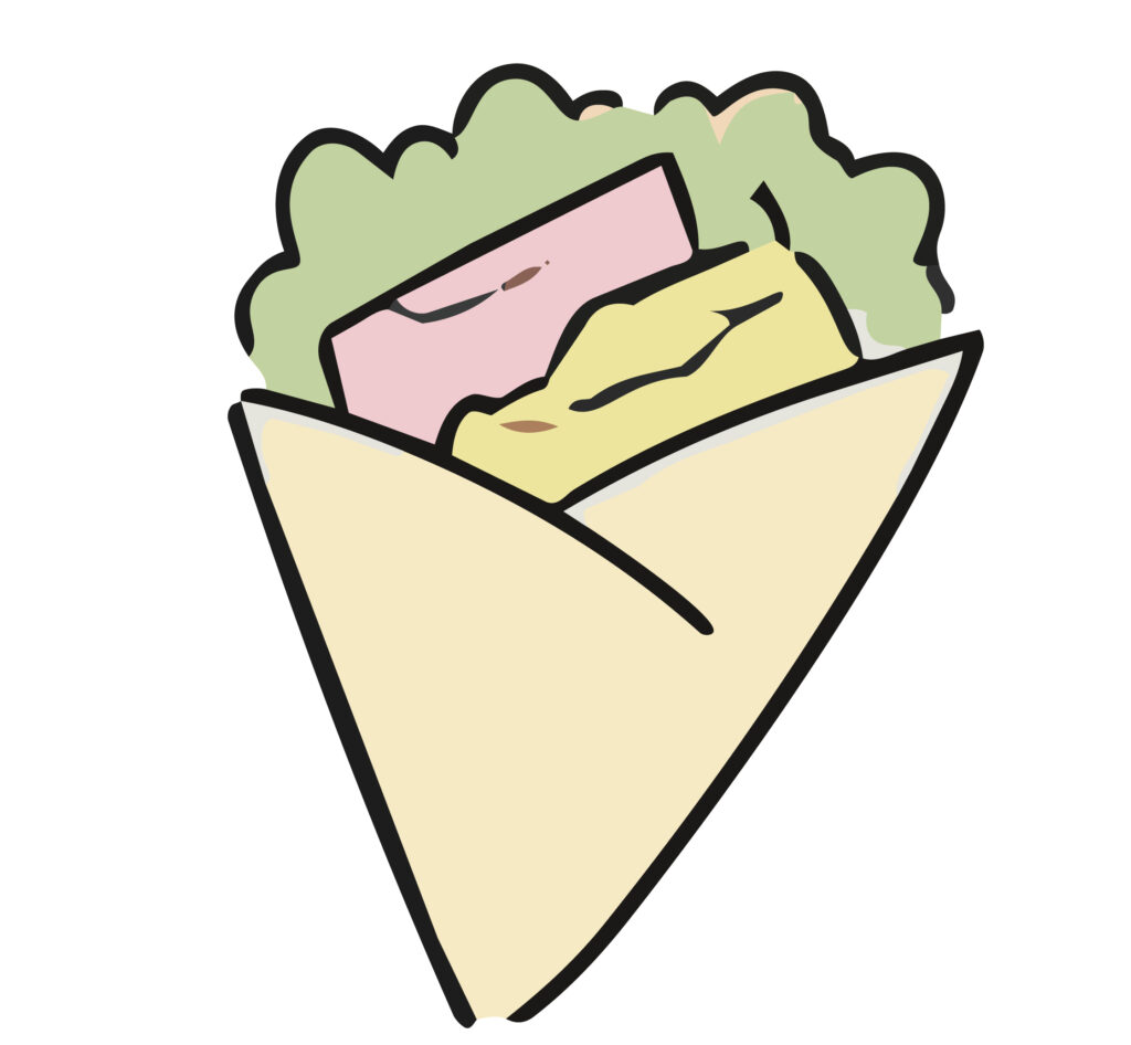 ハムとチーズを組み合わせた、食