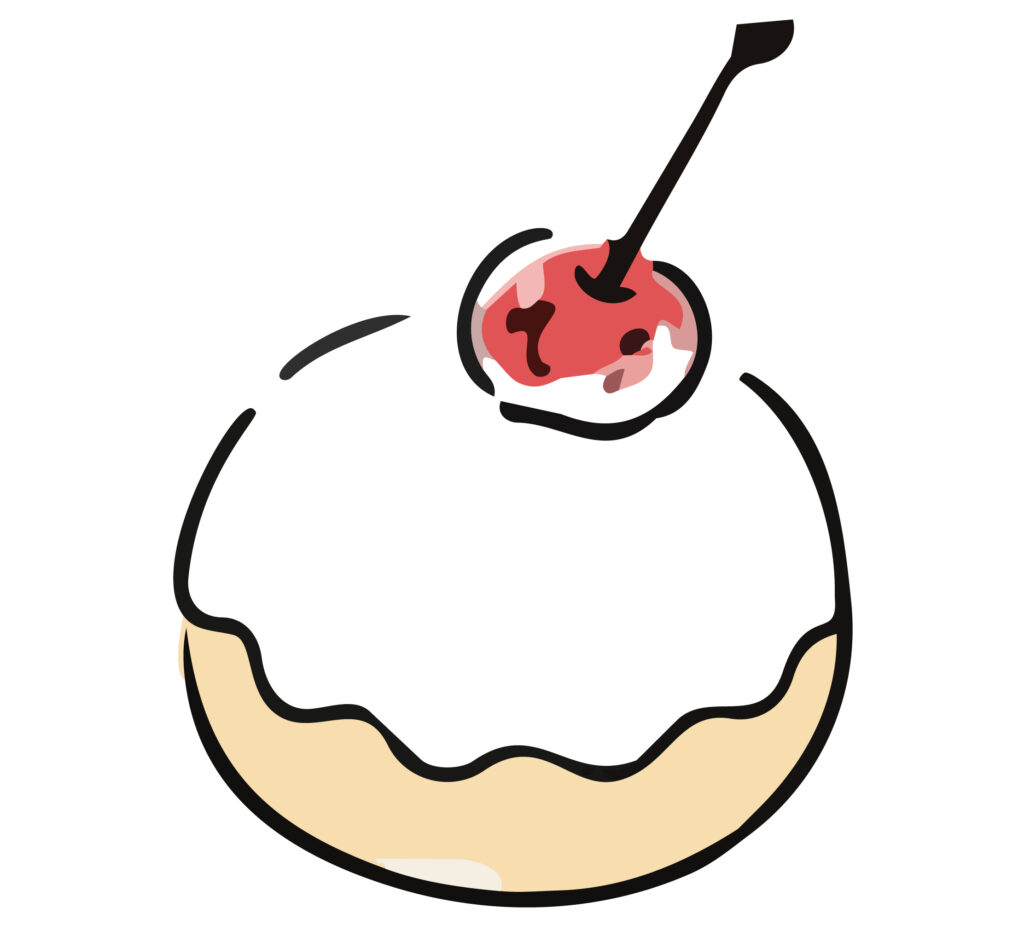 さくらんぼをちょこんとのせた、