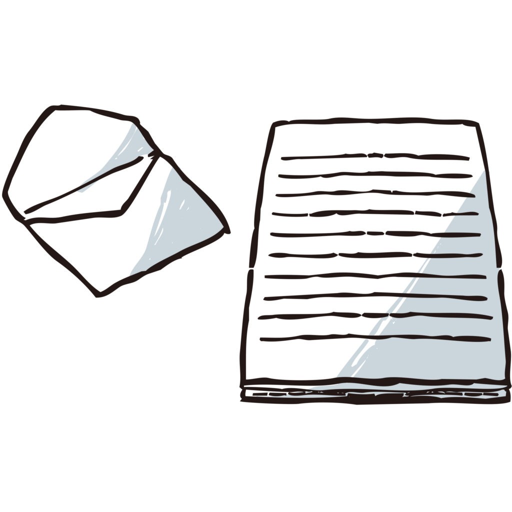 レターセットの手書きイラストで