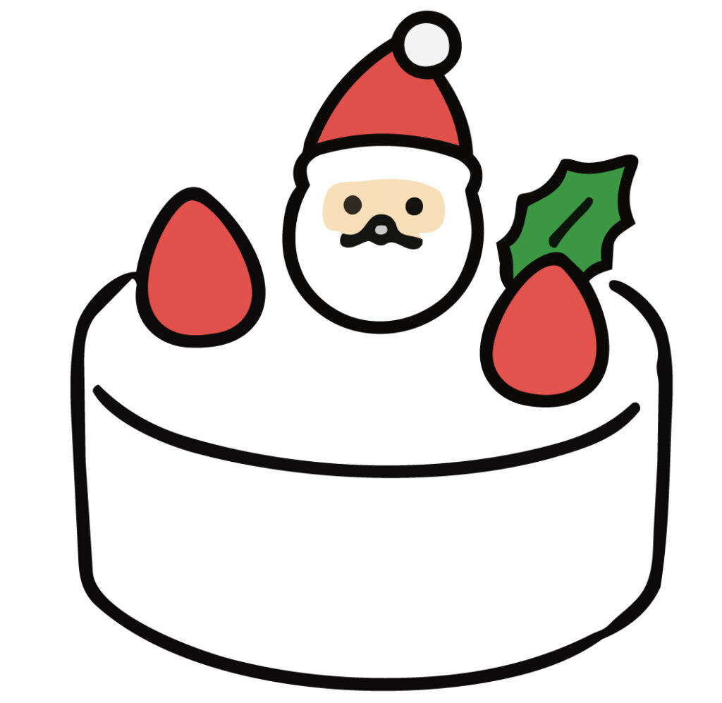 サンタクロースがちょこんと乗っ