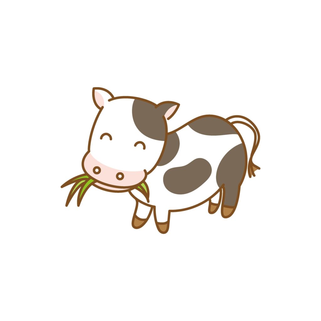 動物のかわいい牛のイラストです