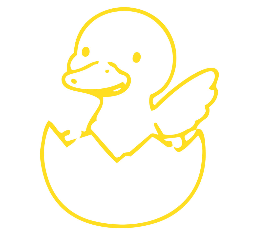 たまごからちょこんと顔を出して