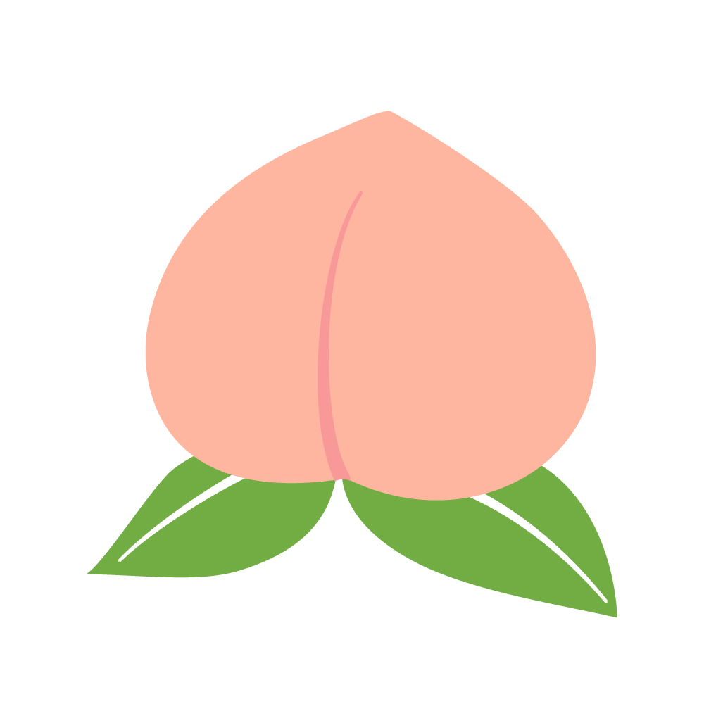 ピンクがかわいい桃のイラスト素