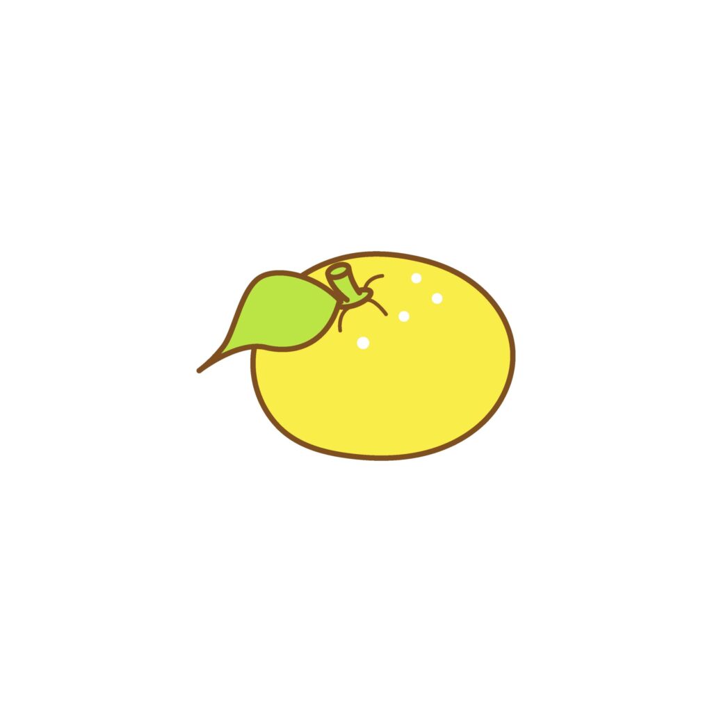 柑橘類のゆずのイラストです。 