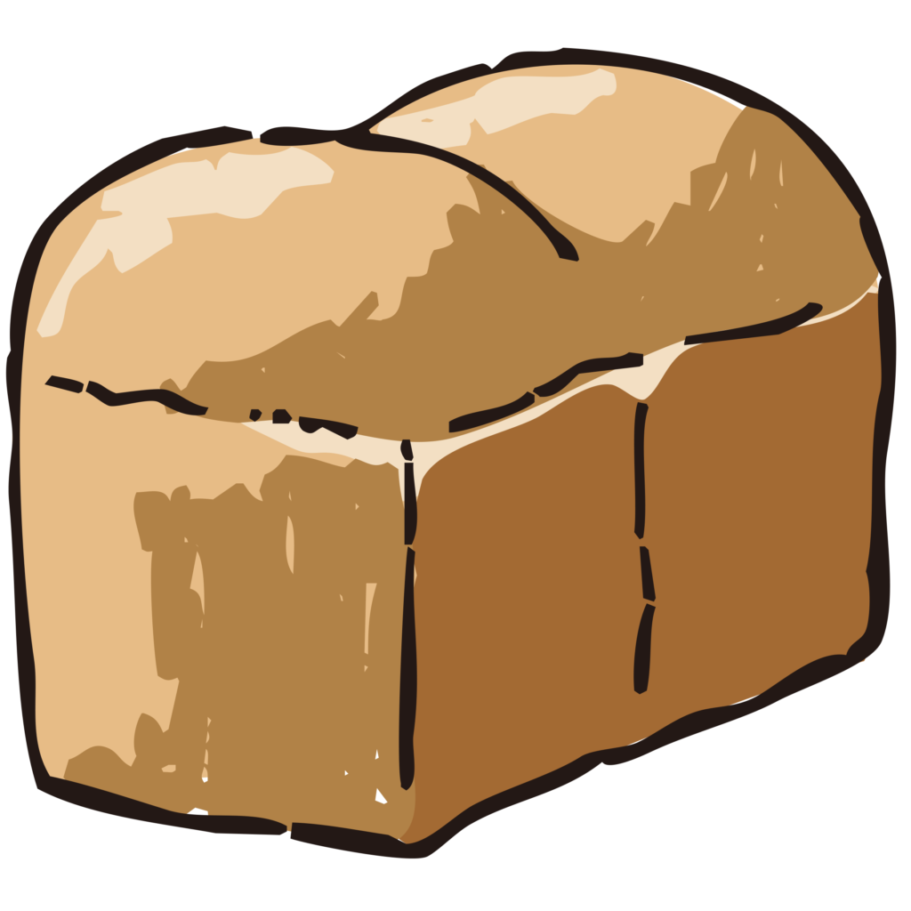 山型食パンの手書きのイラストで