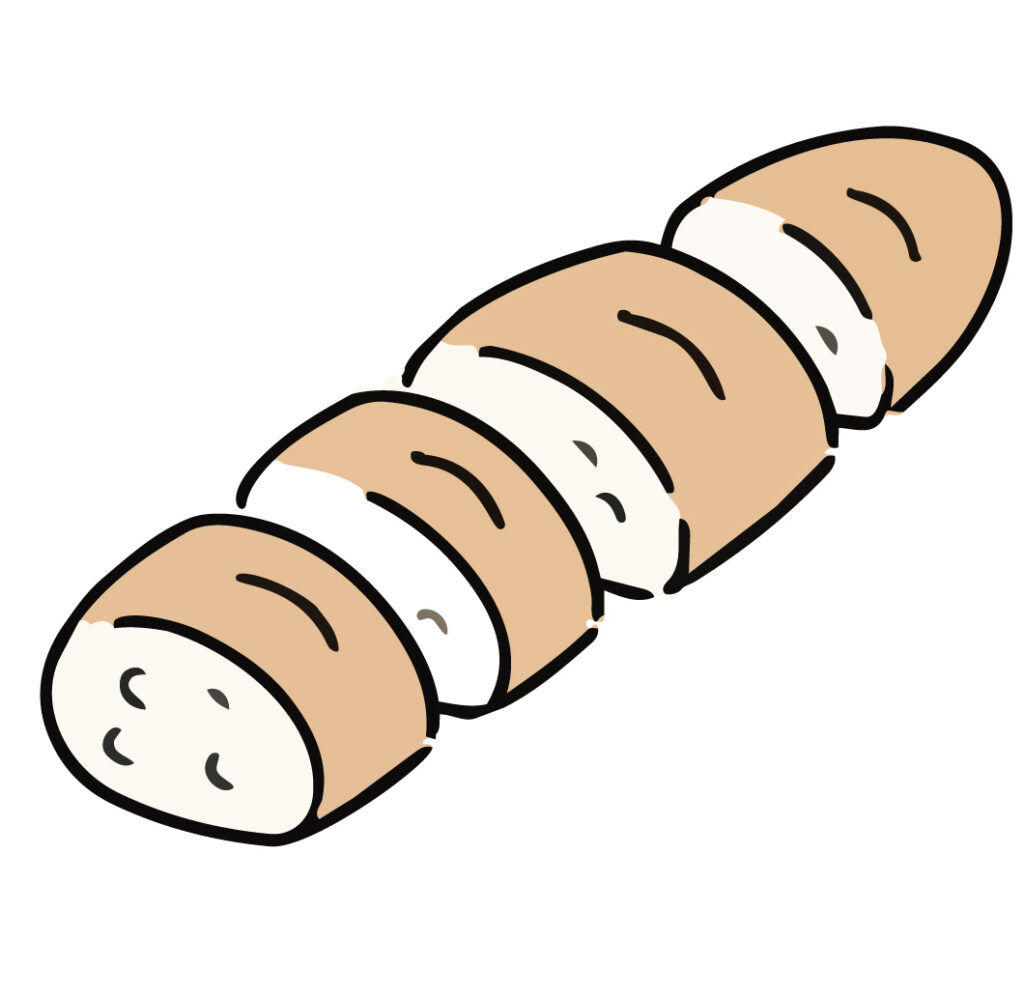 スライスしたフランスパンを描い