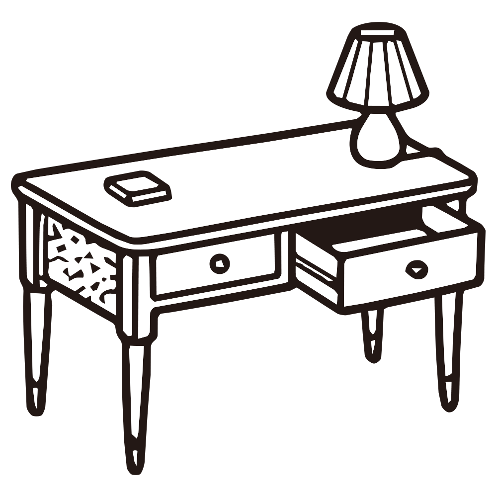 引き出し付きのクラシカルなデス