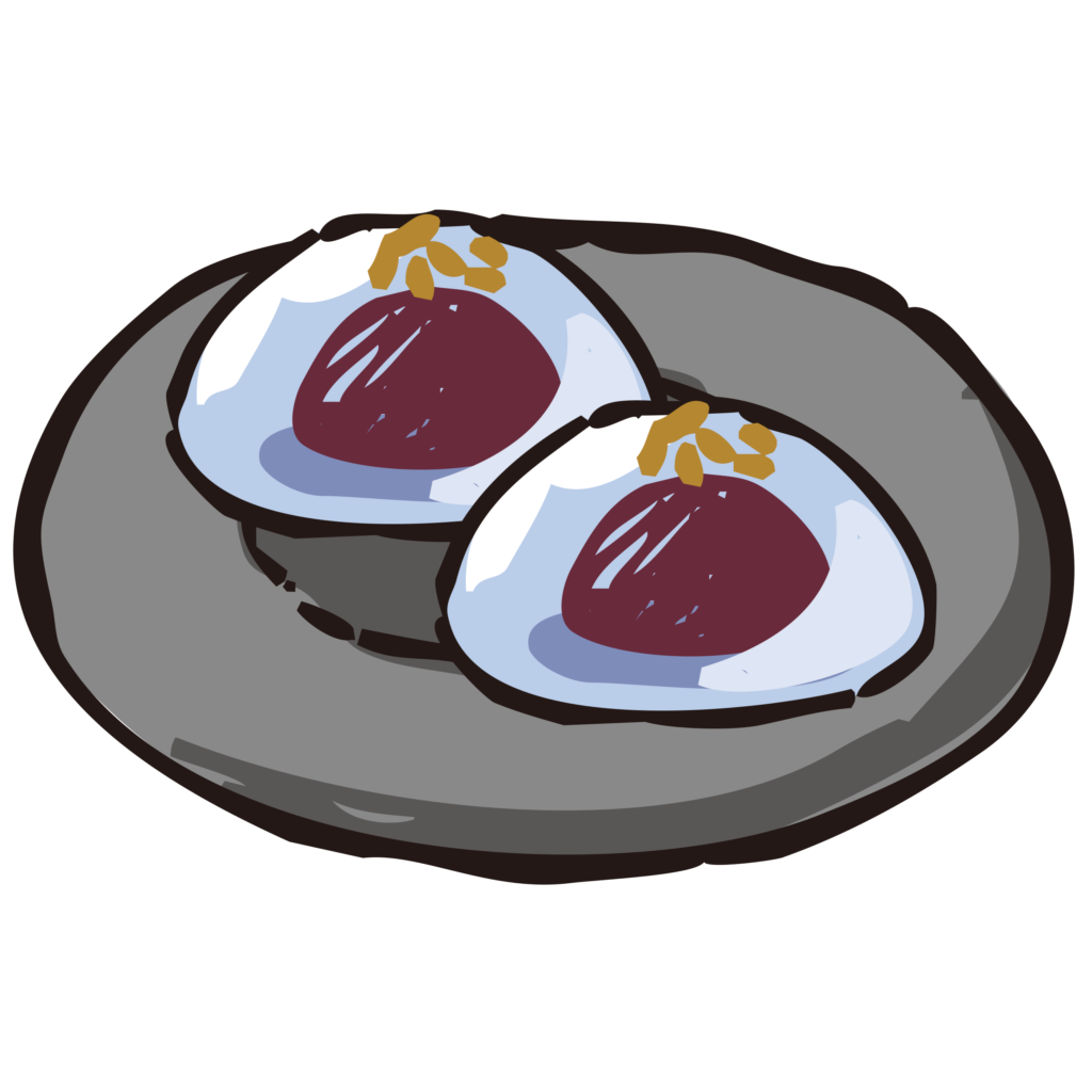金粉が乗せられた水まんじゅうの