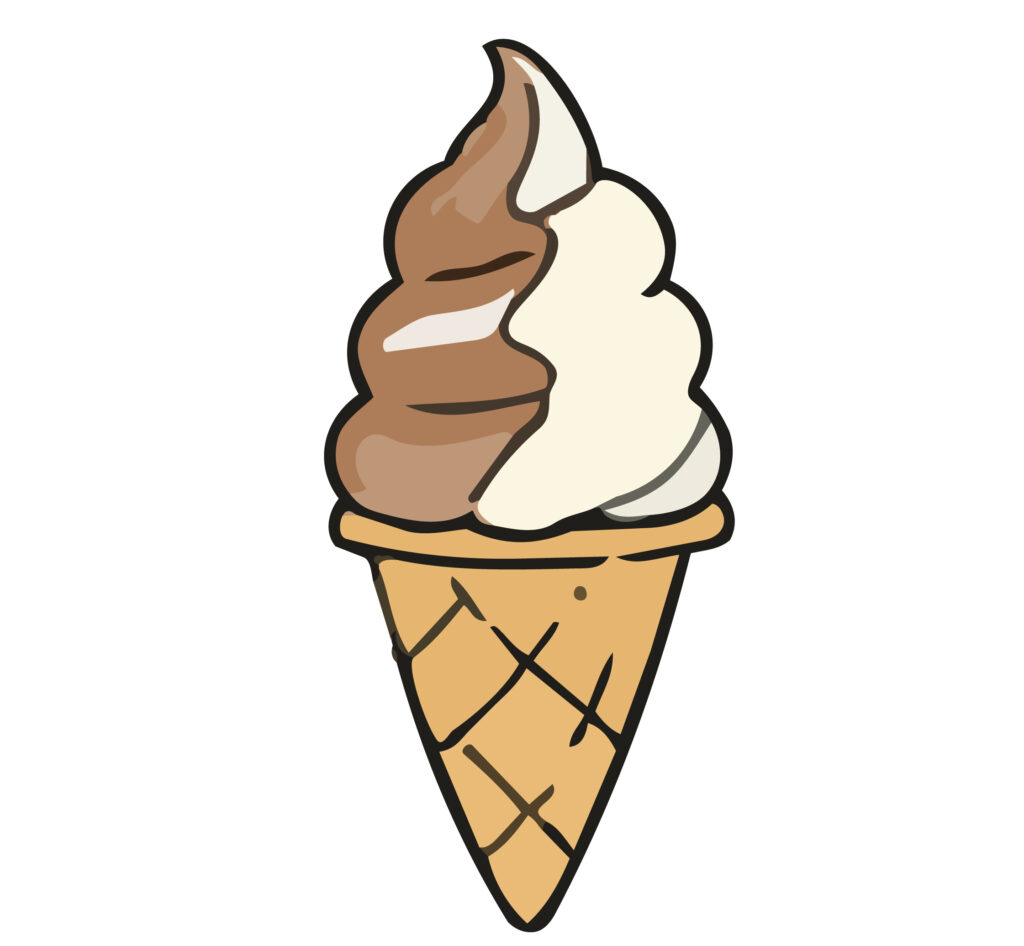 チョコとバニラのミックスソフト
