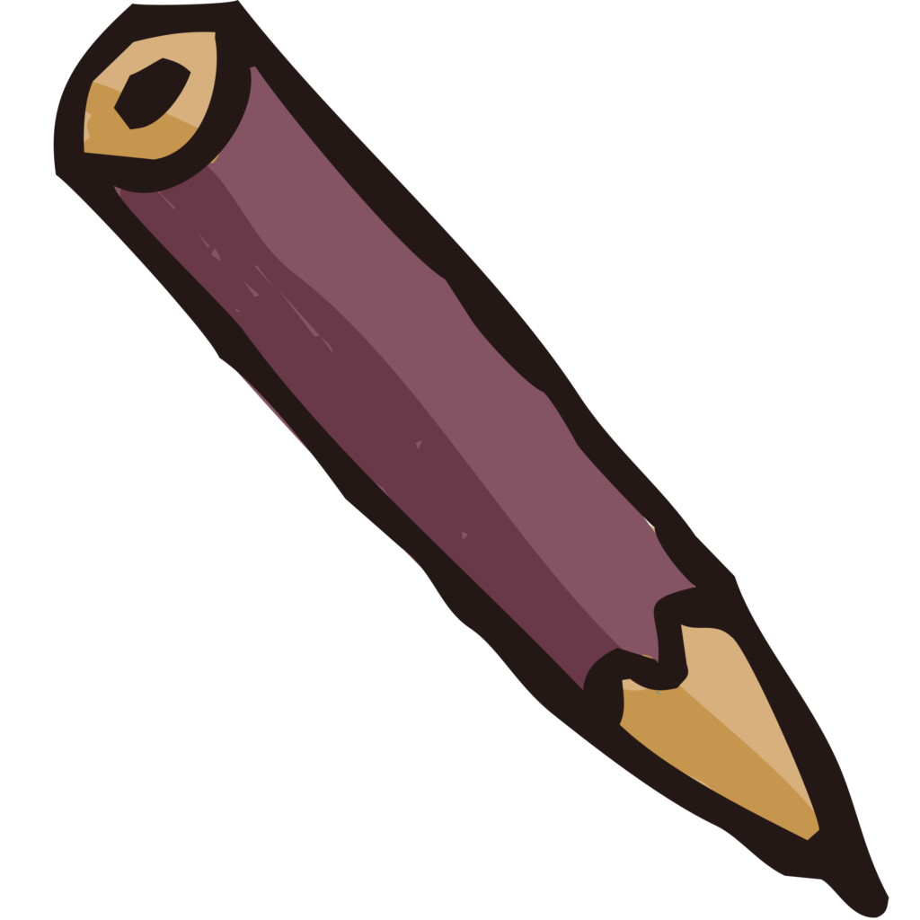 ちびた鉛筆の手書きのイラストで