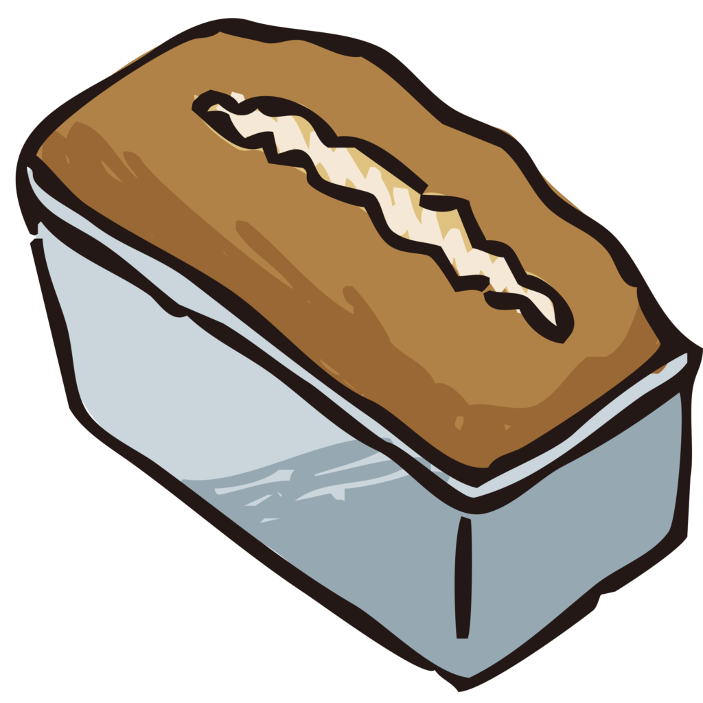 焼きたてのパウンドケーキの手書