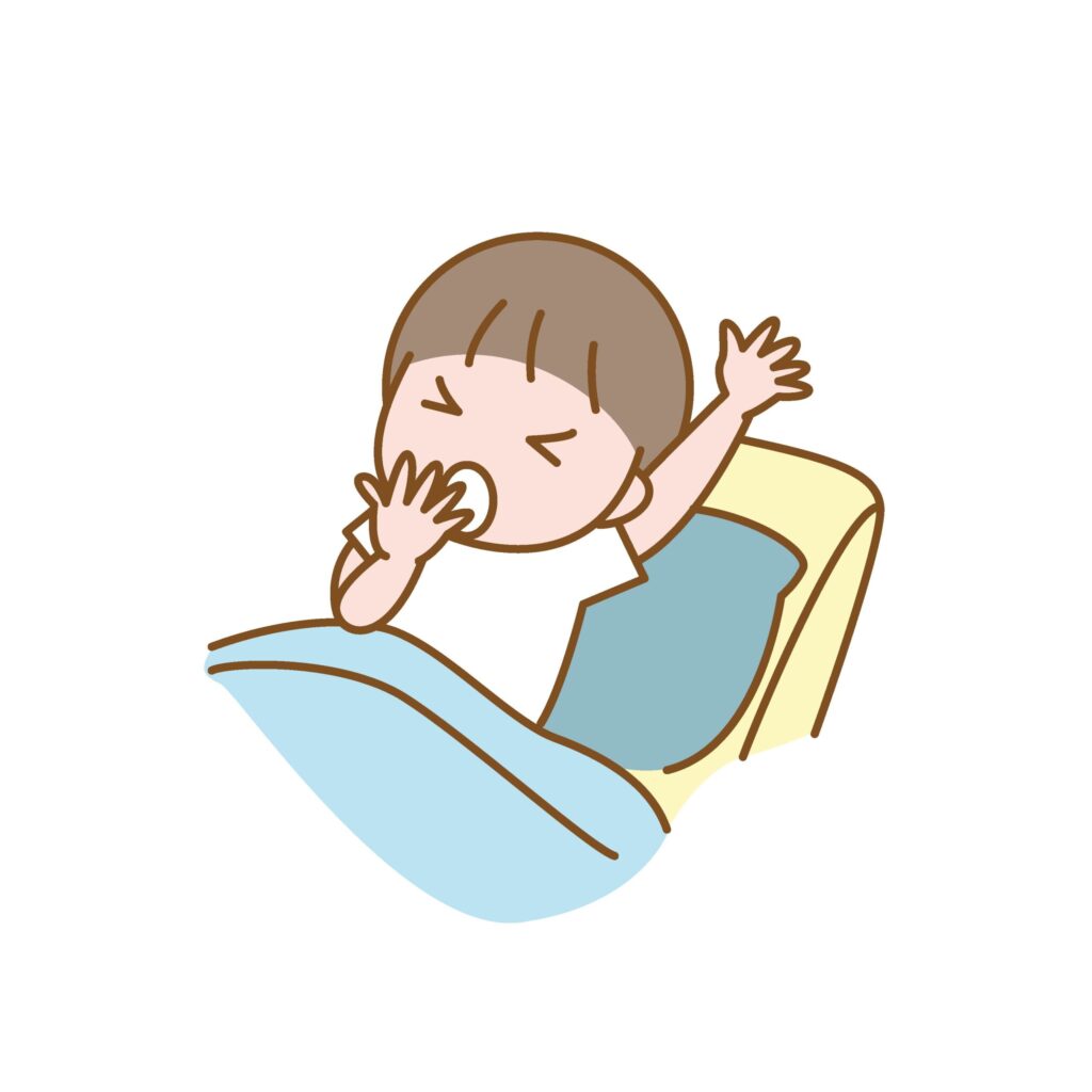 起床時の目覚めの子どものイラス