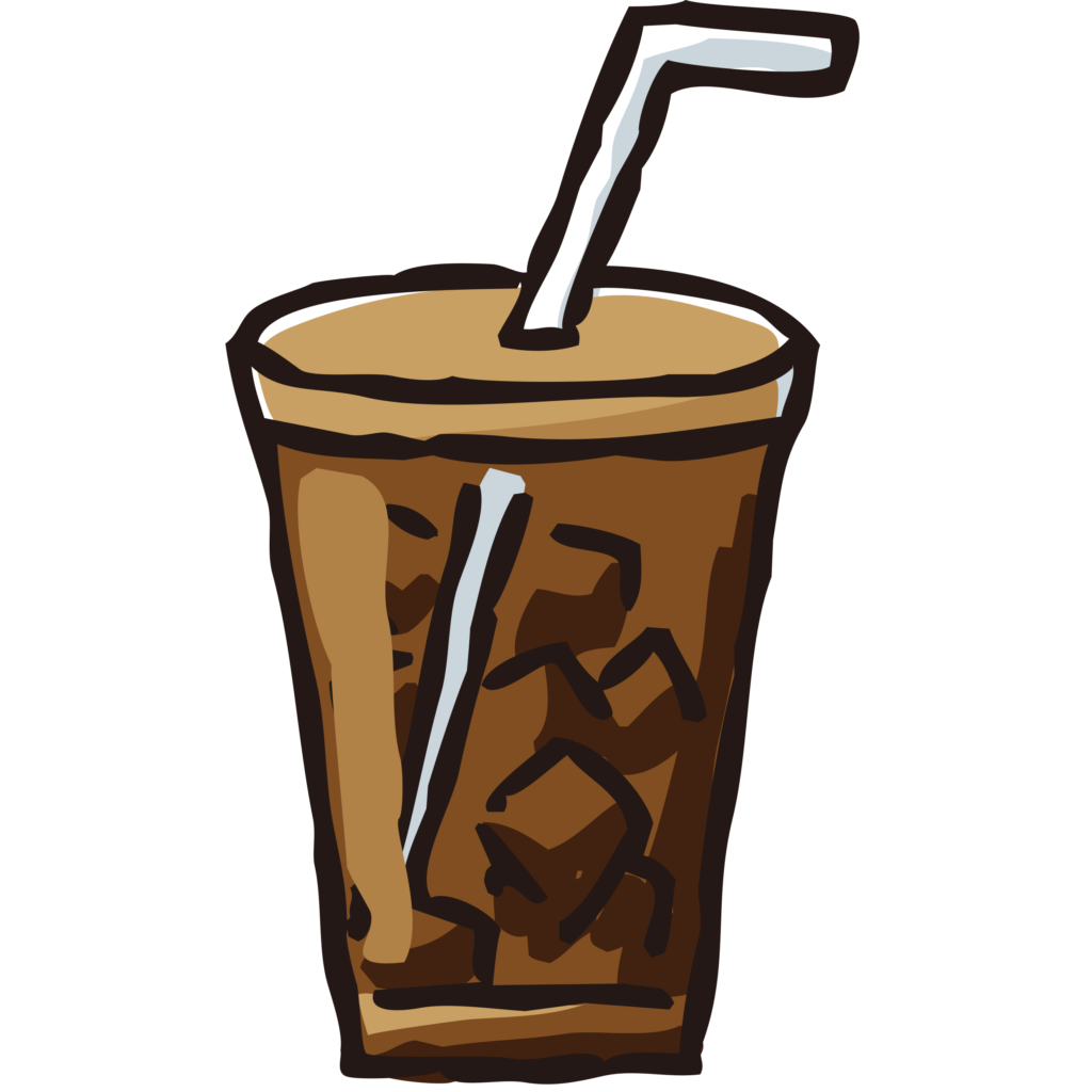 手書きのアイスコーヒーのイラス