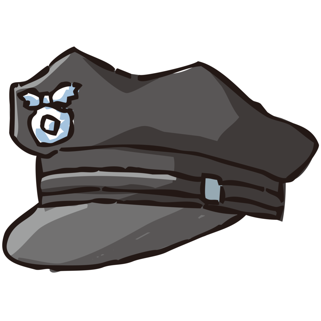 アメリカンな警察の帽子の手書き