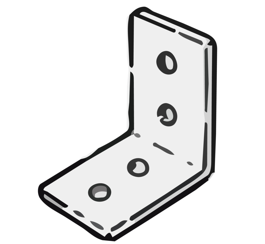 手描き風のL字金具のイラストで