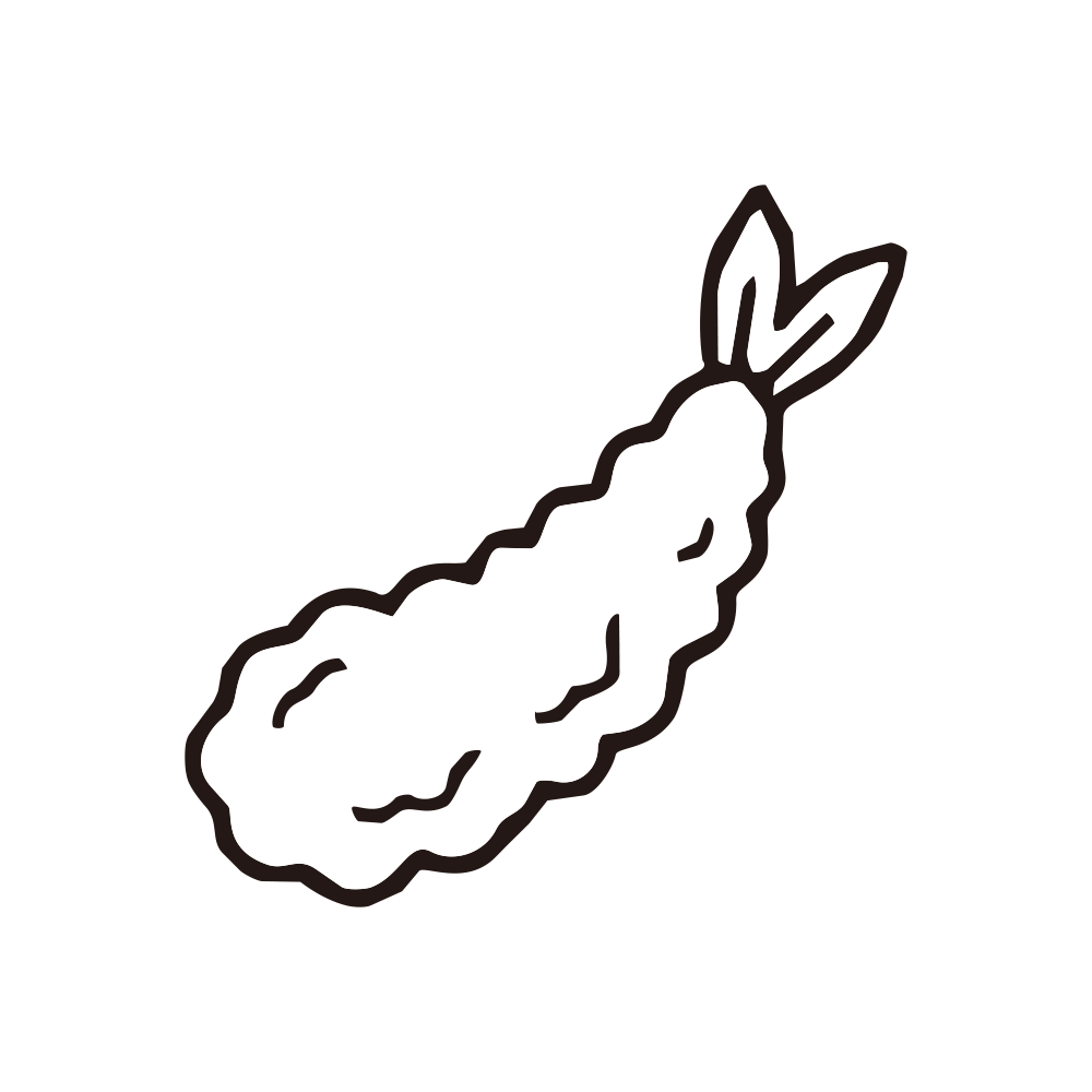 サクサク衣のエビの天ぷらを描い