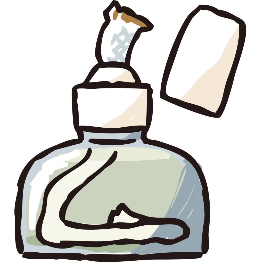アルコールランプの手書きのイラ