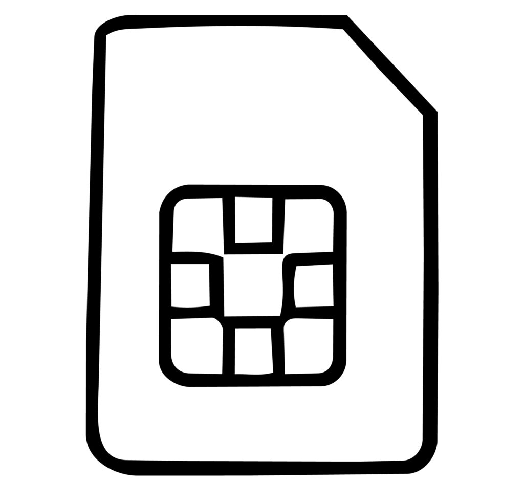 シンプルな線画で描いたSIMカ