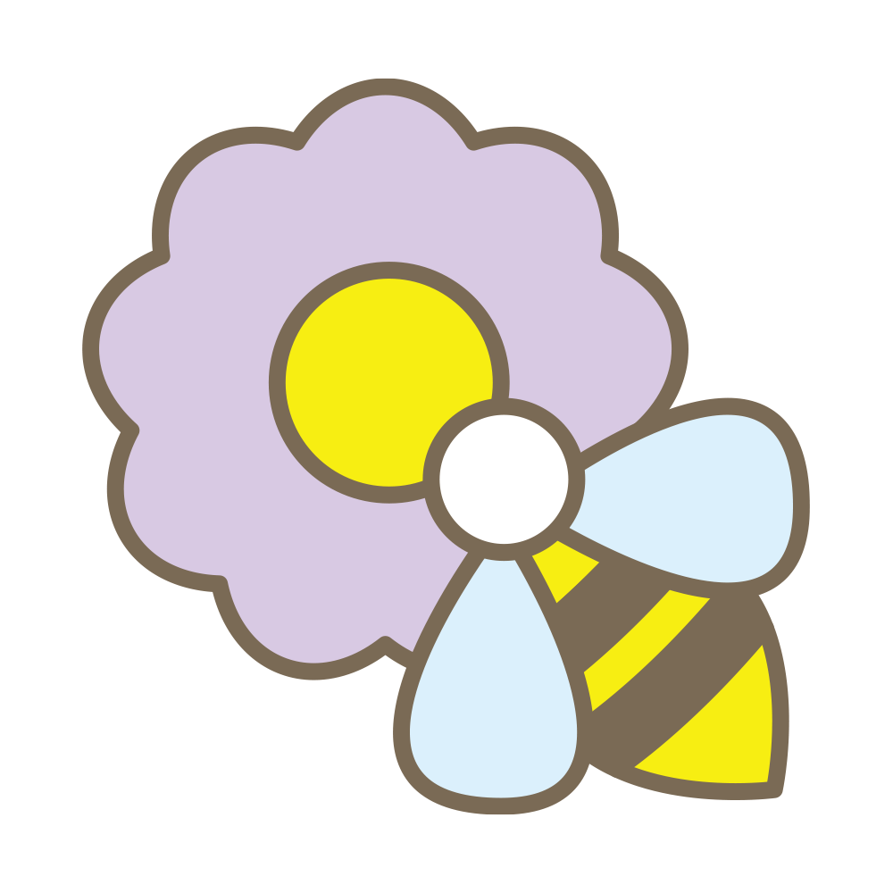 大きな花に止まる可愛らしいミツ