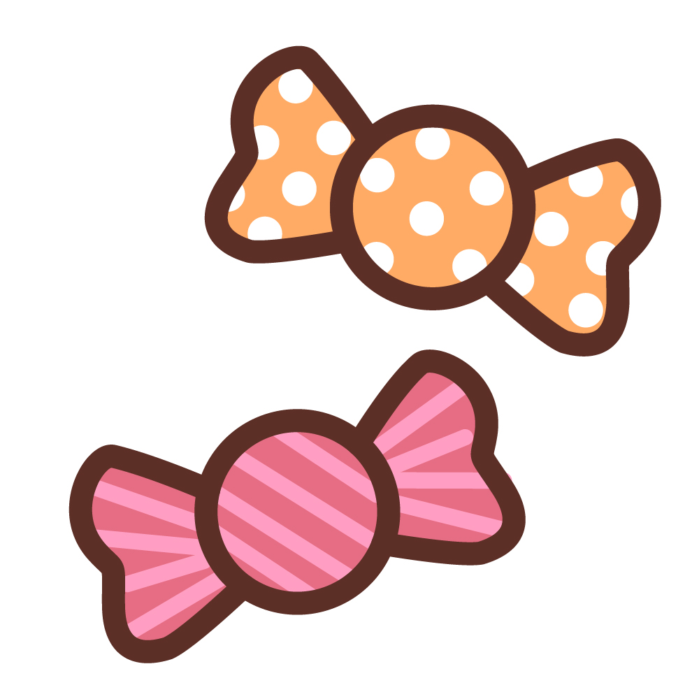 キャンディー２つのかわいいイラ