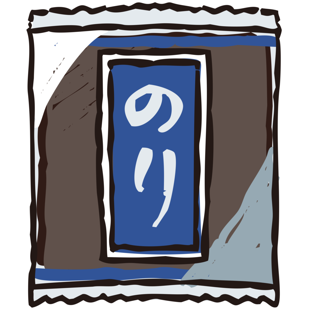全型サイズの海苔の手書きイラス