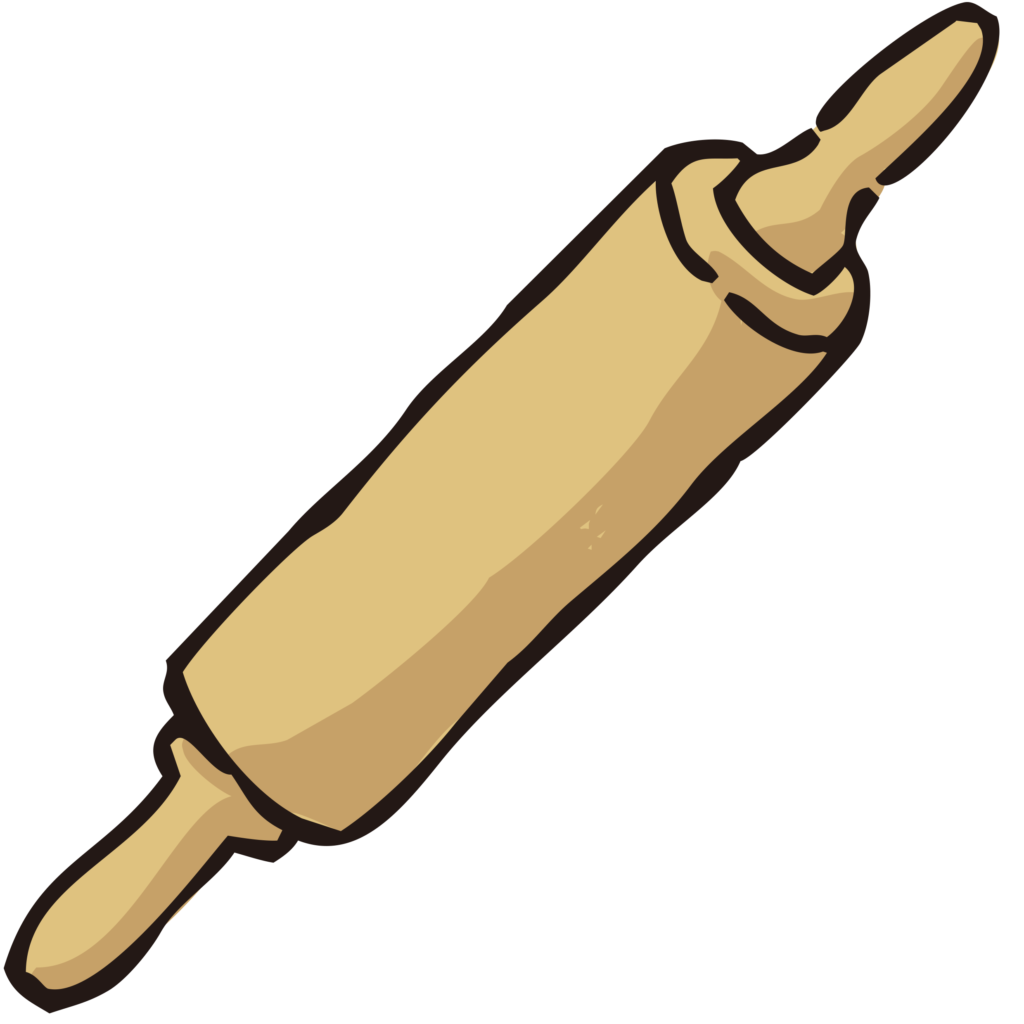 取っ手付きのめん棒の手書きのイ