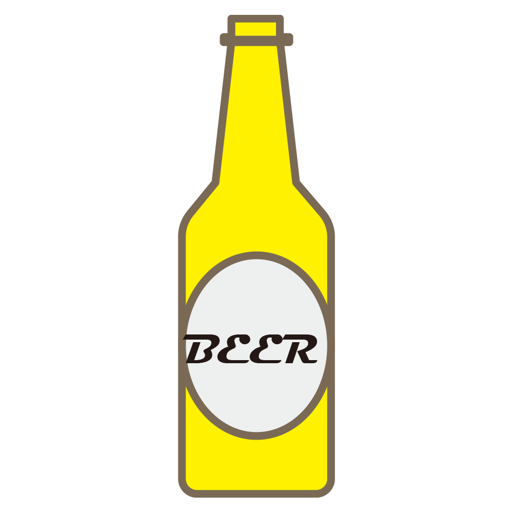 イエローのボトルに「BEER」