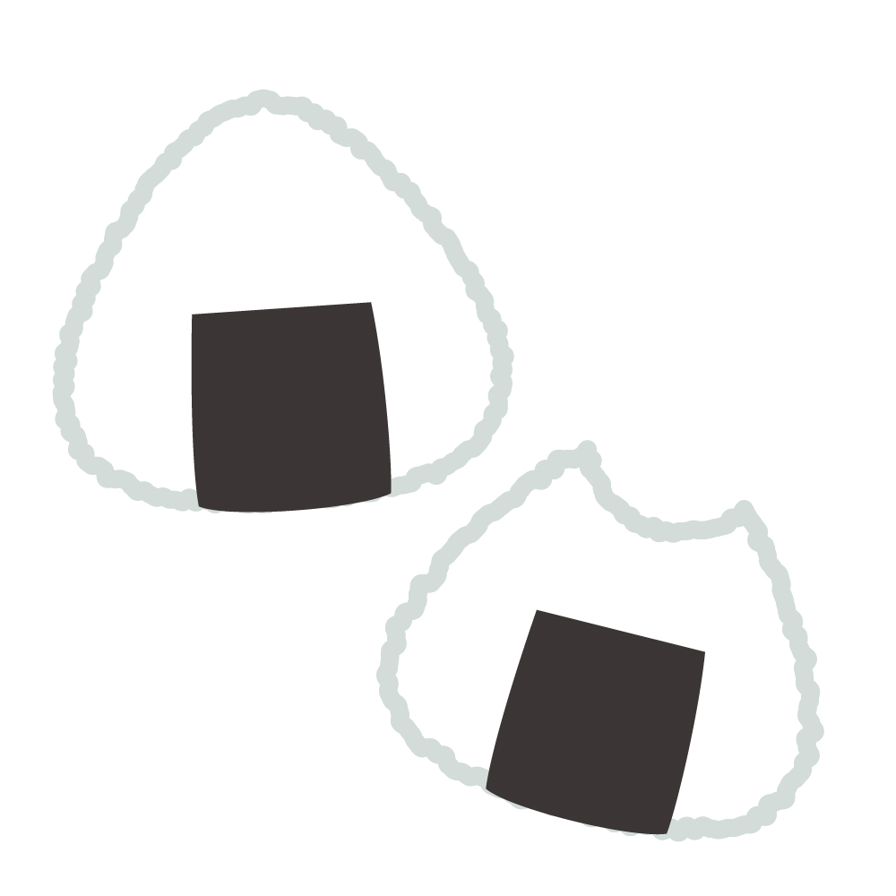 おにぎり２つのかわいいイラスト