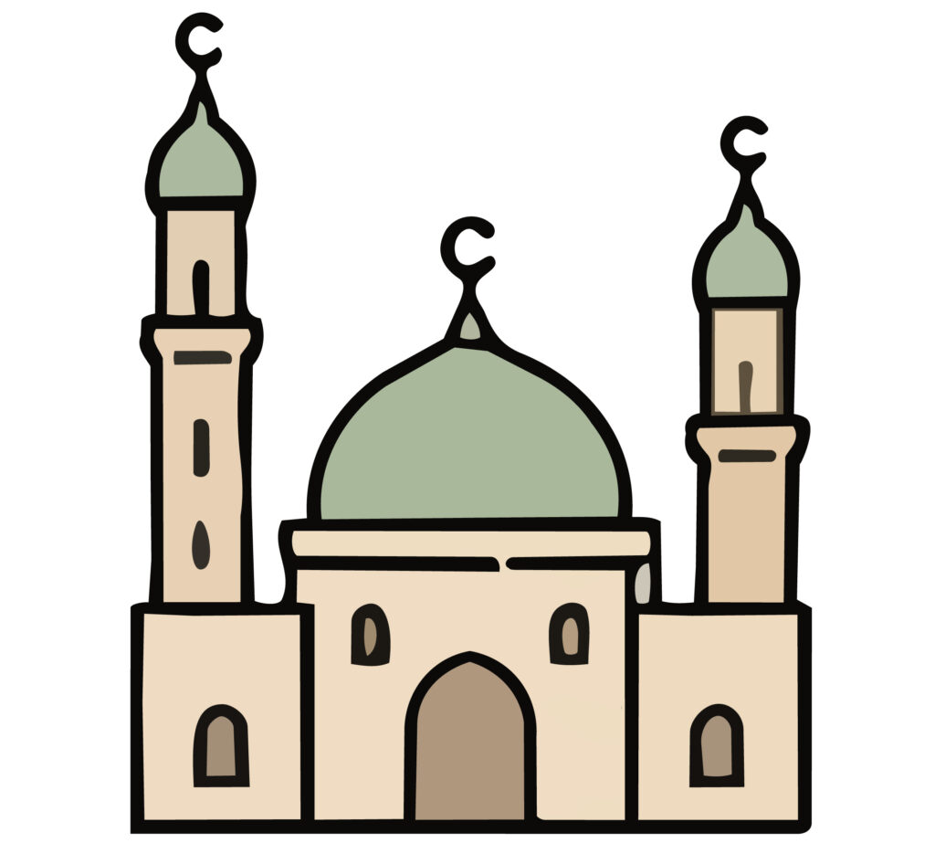 美しいモスクの建物のイラストで