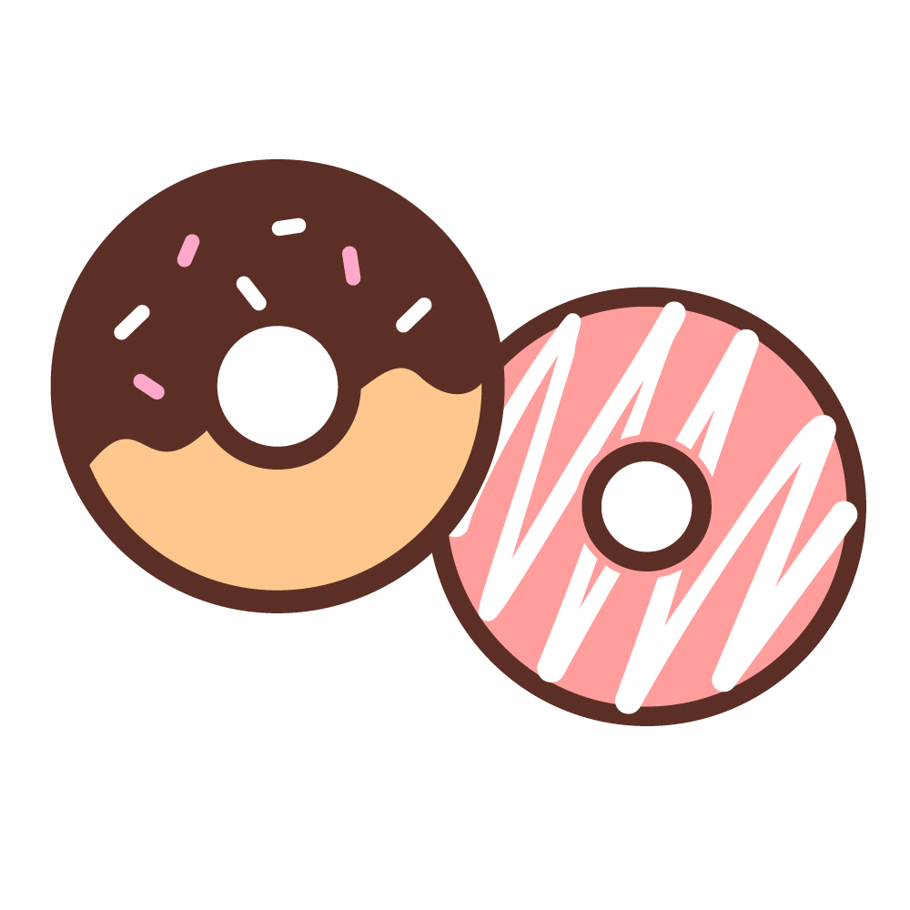 ドーナツ２つのシンプルでかわい