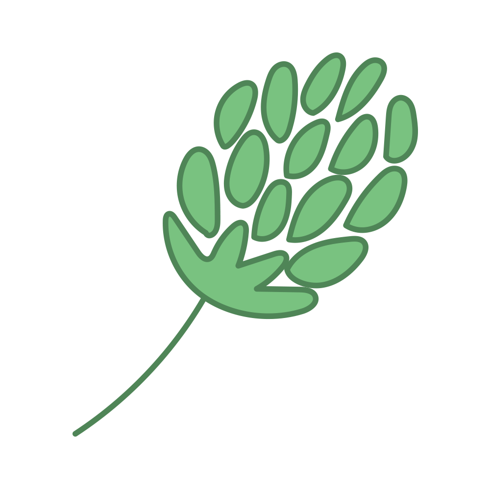 グリーンで描かれた花穂（かすい