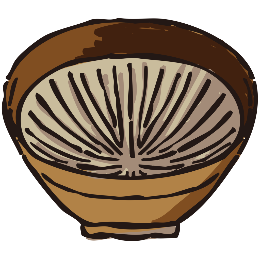 すり鉢の手書きのイラストです。