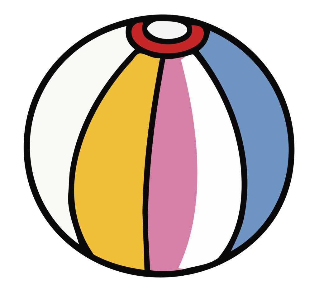 昔ながらの紙風船のイラストです