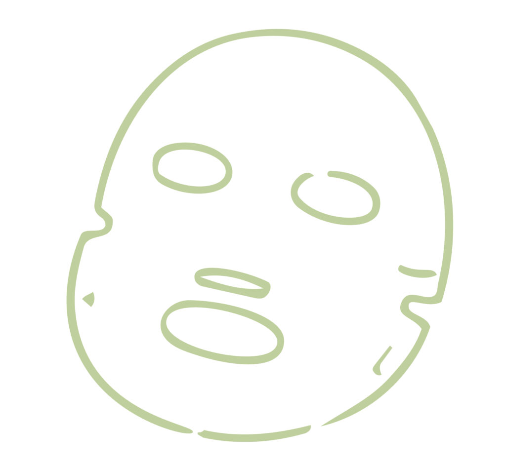 シンプルな線画で描いた、顔パッ