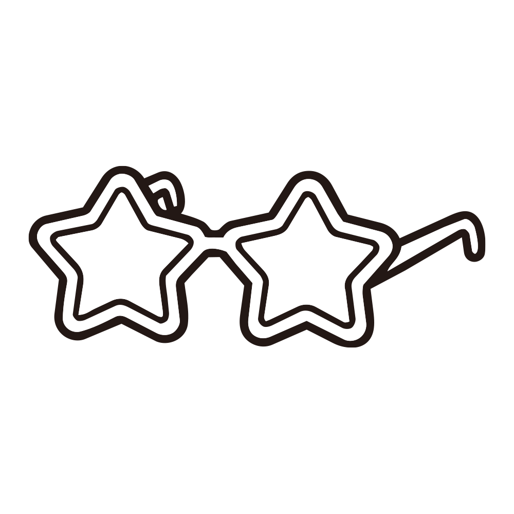 星の形をしたレンズフレームがポ