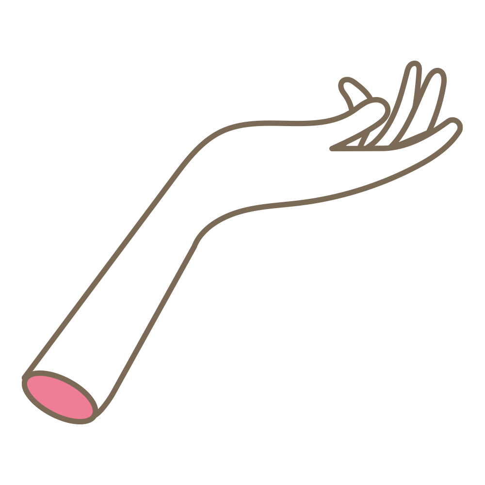 しなやかに伸びる手（ハンド）を