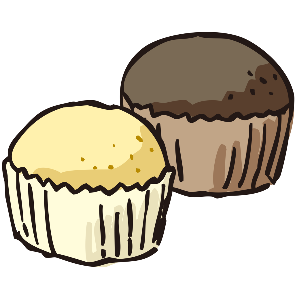手書きの蒸しパンのイラストです