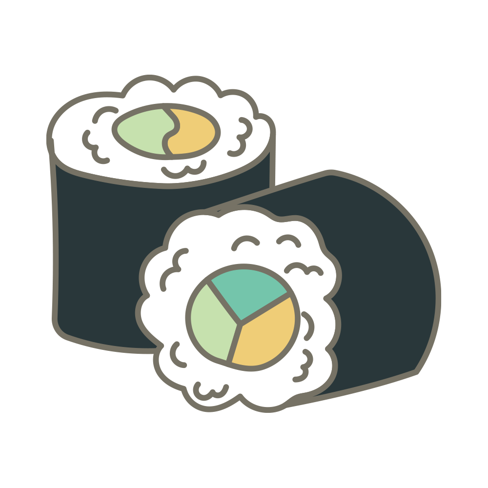 断面の具材がカラフルな太巻き（