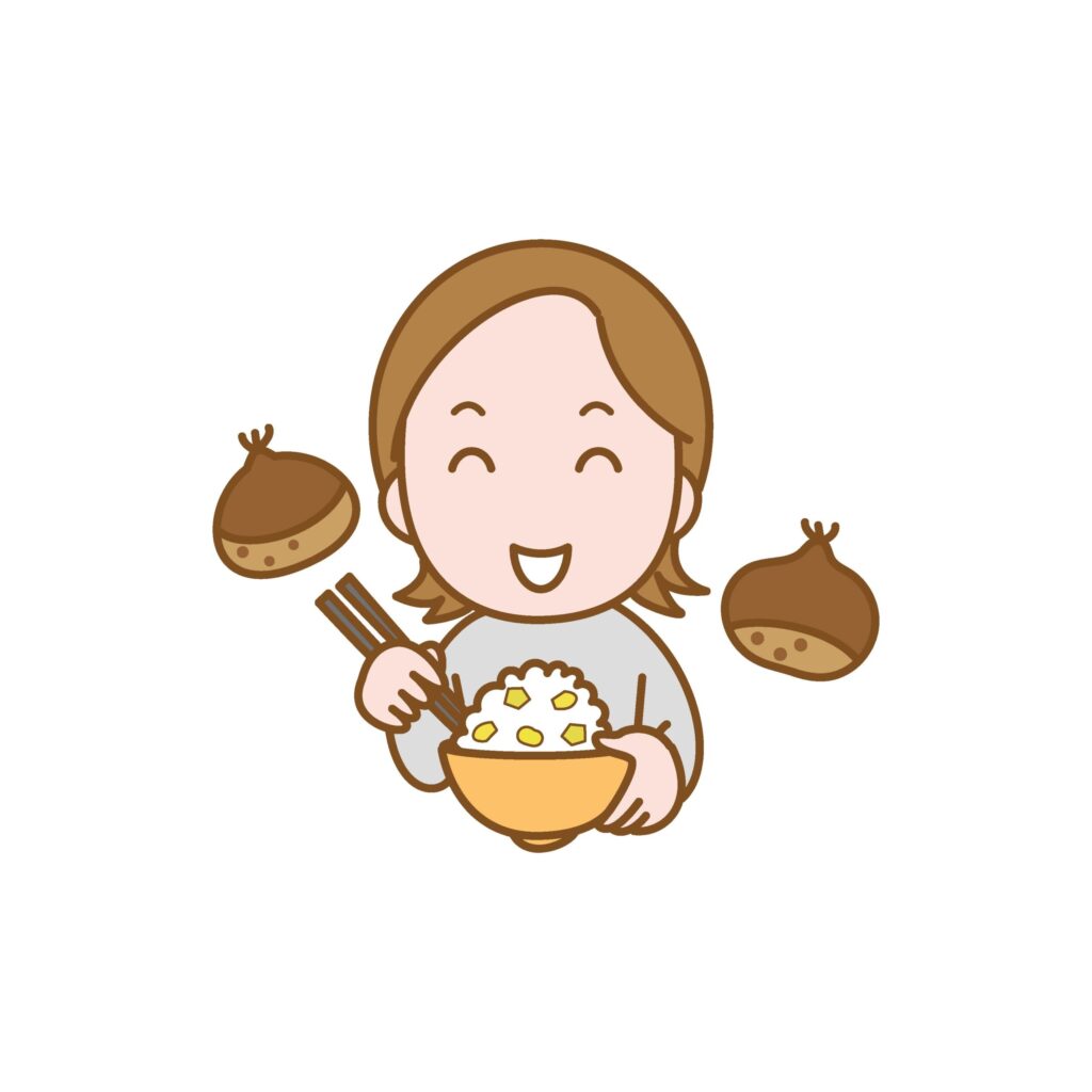 秋のイメージイラストです。 栗